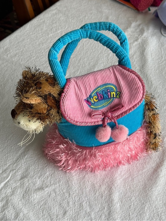 webkinz Other - Webkinz MATCHING Leopard Plush and Pet Handbag - Pink & Teal